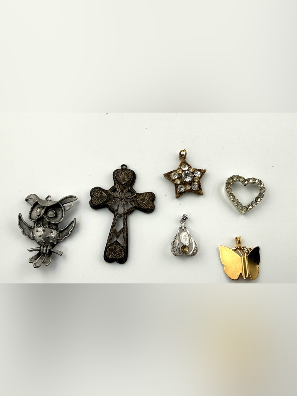 6 vintage and costume jewelry charms